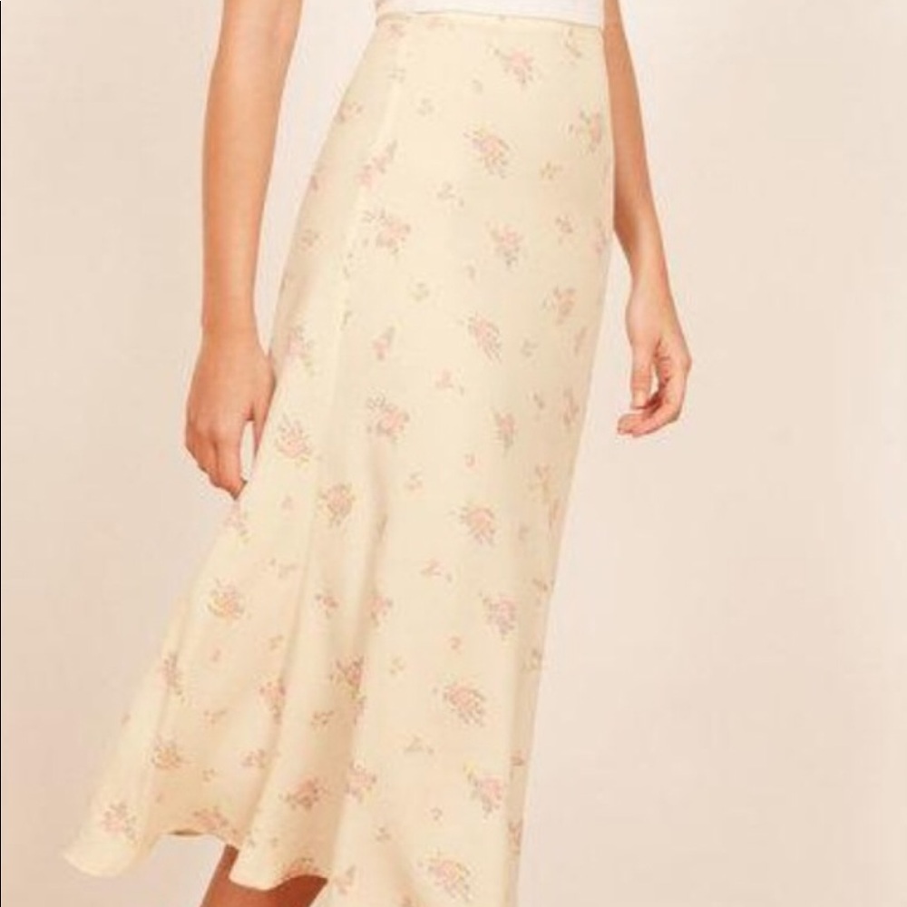 Reformation Bea Floral Midi Skirt Vacation